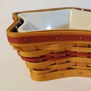 Longaberger 2001 Tree Trimming Twinkle Basket with Cloth & Plastic liners & Dish
